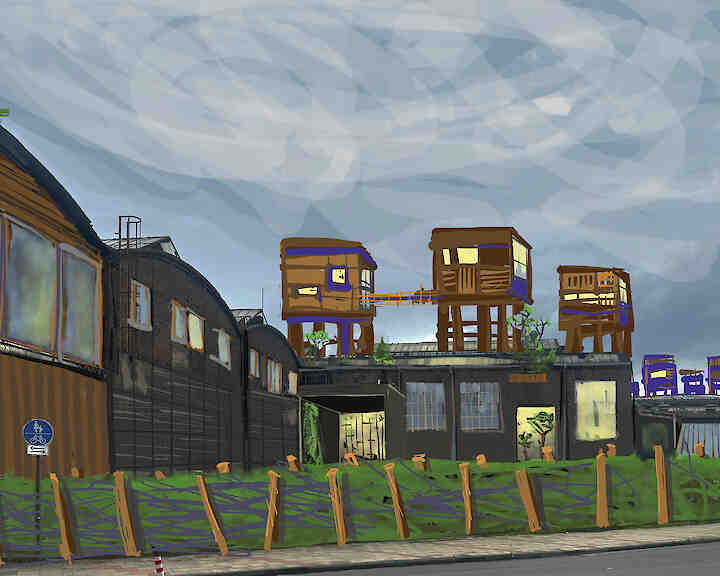  aus der Reihe VIA DEUTZ MÜLHEIMER, Digital Painting, 2024 © Eva Rusch